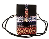 KISS GOLD(TM) Women's Folk Style Mini Shoulder Bag Cellphone Pouch(Black)