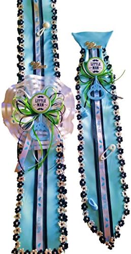 Dreams gate inc Little Man Mustache Baby Shower Sash and Elegant Tie