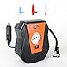 Small Air Compressor Pump: Portable 12V Tire Inflator with Pressure Gauge and Tire Pump-Compressor Tanks with 3 Foot Hose & 3 Universal Nozzle Adapters for Automobiles, Bike Tires & Inflatables