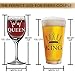King Beer Queen Wine Glass (Set of 2) - His Hers Couple Drinkware - Newlyweds Wedding Anniversary Bridal Gift - Mr and Mrs Housewarming Birthday Glassware - Husband Wife Funny Fancy Royalty Novelty