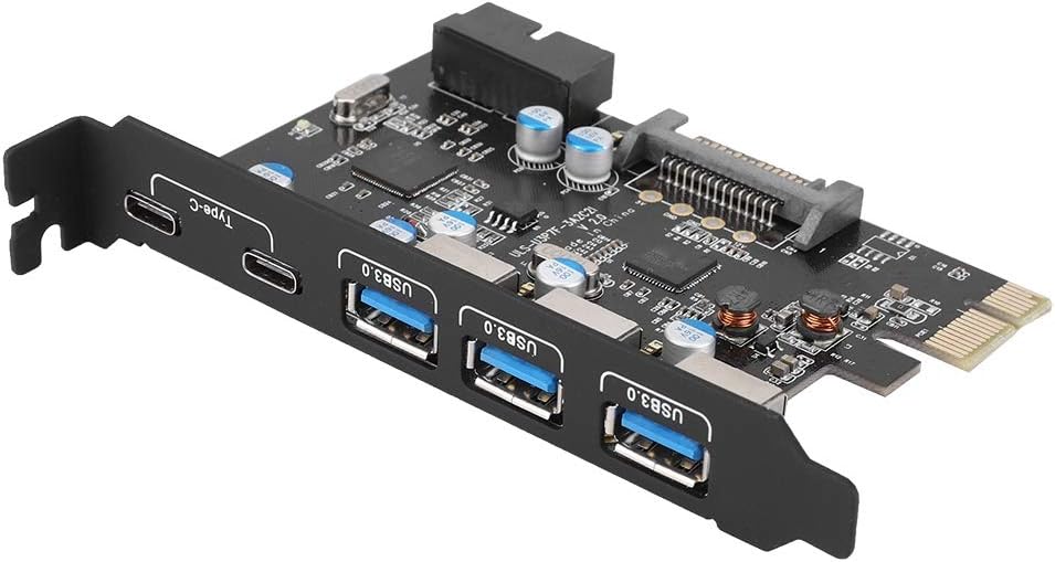 5Port USB PCIe Express Card, ASHATA USB 3.0 / TypeC to PCIE Expansion Card Interface Card