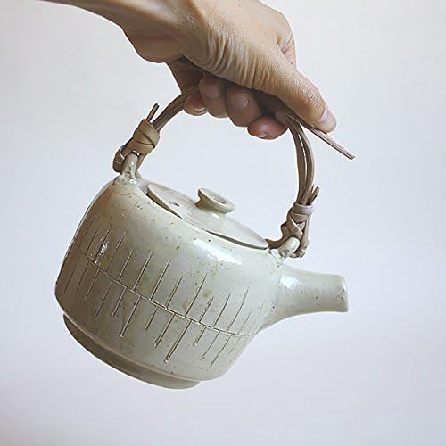 Ceramic Tea Set Japanese style tea pot 2 teacups with cane handle