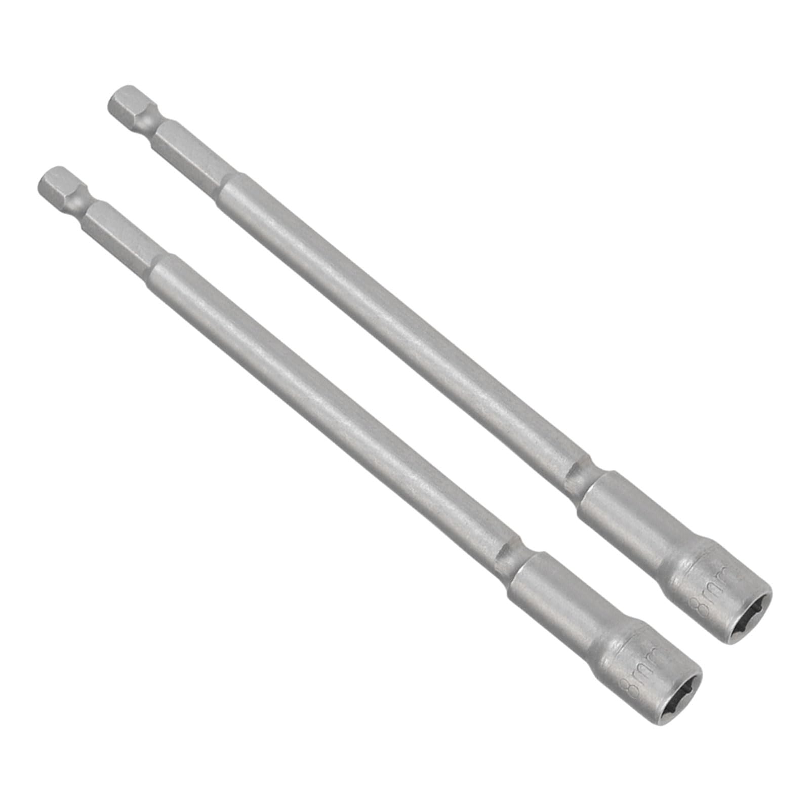 CoCud Magnetic Nut Setter Driver, 8mm Socket 1/4" Hex Shank, CR-V Steel Long Hex Shank Wrench Tool - (Applications: for Auto Parts Repair), 2-Pieces