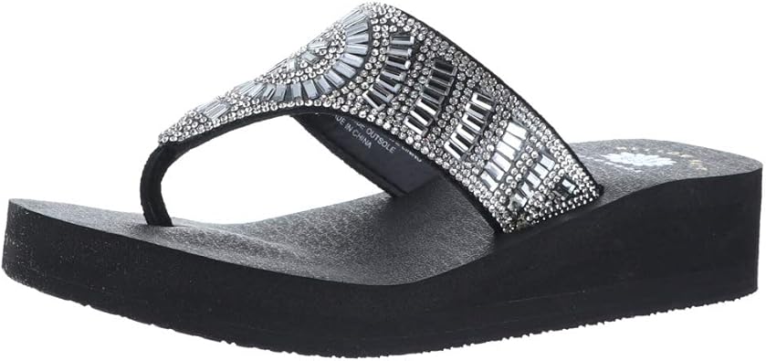 silver yellow box flip flops