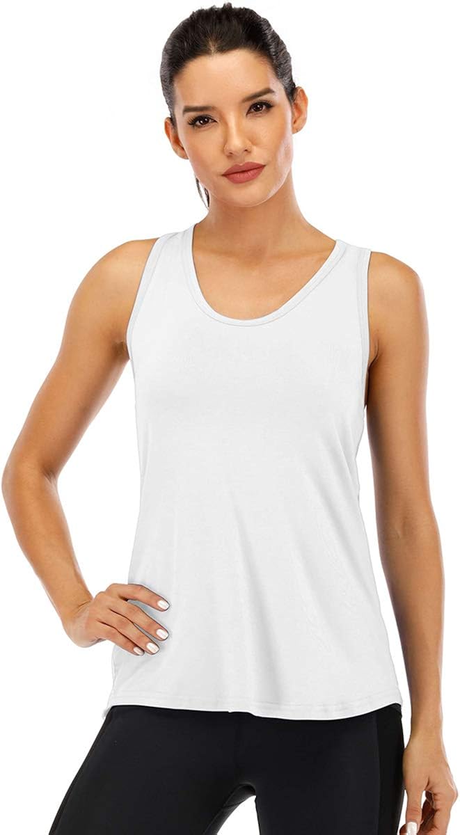 Fihapyli Workout Tank Tops for Women Sleeveless Yoga Tops for Women Mesh Back Tops Racerback Muscle Tank Tops: Clothing