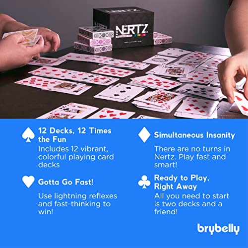Nertz Card Game 12 Decks by Brybelly Nertz Playing Cards for Adults