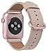 JSGJMY Compatible for Iwatch Band 38mm 40mm S/M Women Genuine Leather Loop Replacement Strap Compatible for iWatch Series 4 (40mm) Series 3 2 1 (38mm),Khaki with Rose Gold Clasp