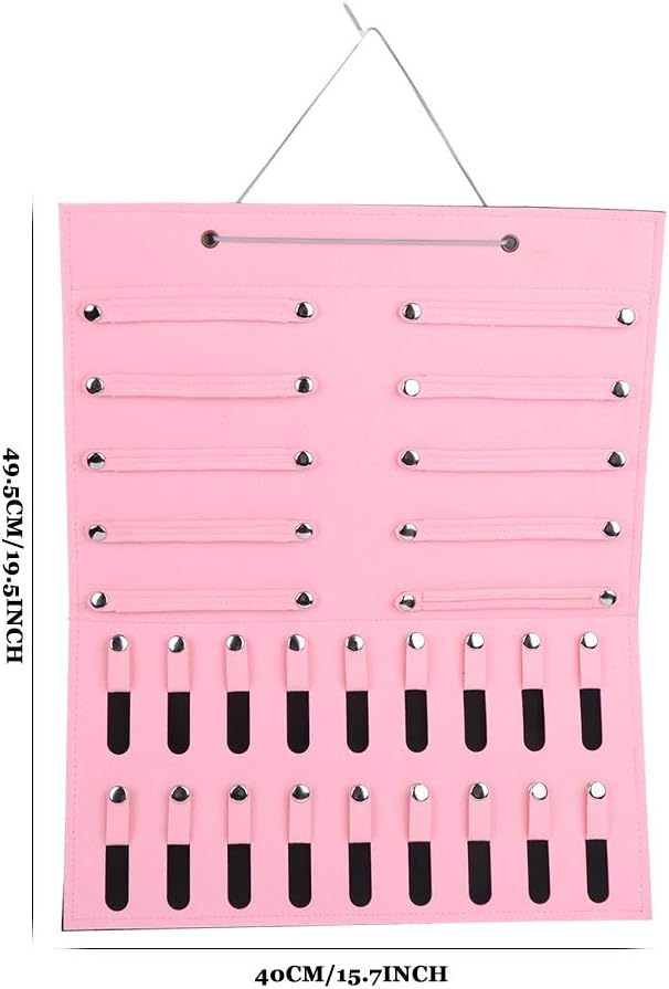 Hair Clip Organiser Headband Hairbow Storage Holder Felt Wall Hanging Organiser for Hair Clips Hair Ties Jewelry Home Decor(Pink) - Image 4