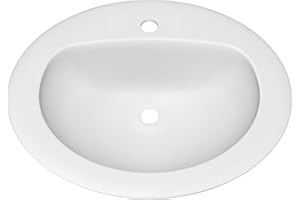 PROFLO PF20171 Rockaway 20-1/2" Oval Vitreous China Drop In Bathroom Sink with Overflow and 1 Faucet Hole at 0" Centers - White