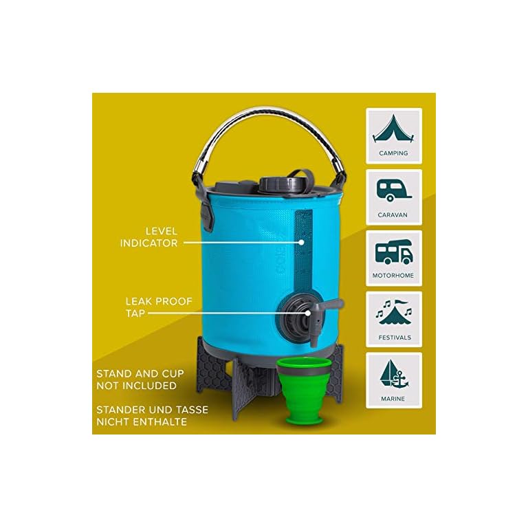Colapz 8L Premium 2 in 1 Collapsible Water Container BPA Free Camping Water Carrier with