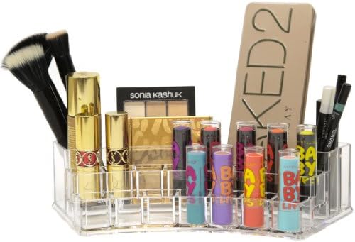 Large Acrylic Cosmetic Organizer for Lipsticks Foundations Creams Lotions and Brushes