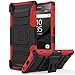 Sony Xperia Z5 Case, MoKo Shock Absorbing Hard Cover Ultra Protective Heavy Duty Case with Holster Belt Clip + Built-in Kickstand for Sony Xperia Z5 5.2 Inch (2015) - Red