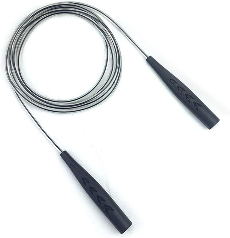 Gobesty Adjustable Skipping Rope, Speed Jump Rope Tangle-Free Rapid Cable Skipping Rope for Men, Women and Kids Endurance Training and Fitness Gym, Black
