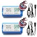 Hosim 2pcs 7.4V 1500mAh 15C T Connector Li-ion Rechargeable Battery Pack and 2pcs USB Charger, Safe & Fast Charging, Best for RC Evader BX Car RC Truck RC Truggy RC Airplane UAV Drone FPV