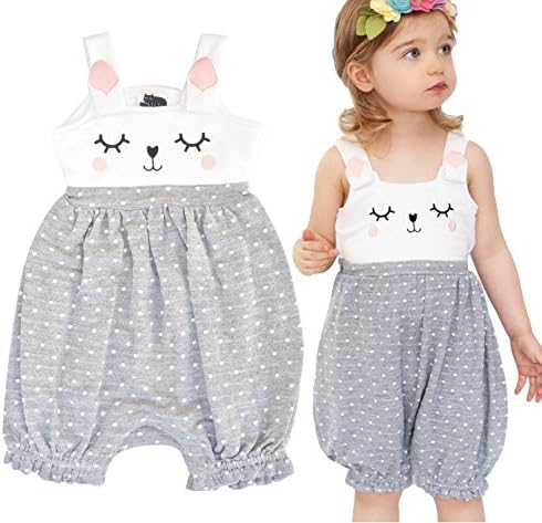 Polka Dot Rabbit Romper for Baby Infant Toddlers by Mini Jiji (6-12 mos)