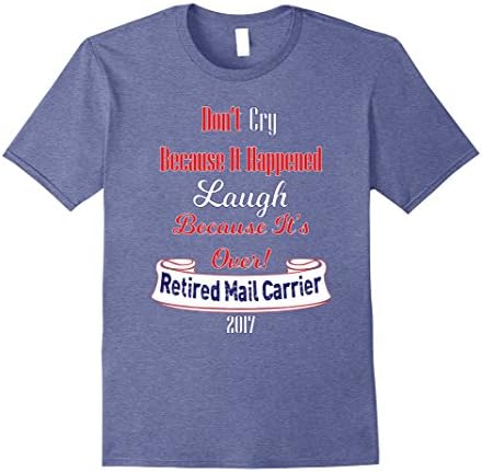 Mens Retired Mail Carrier 2017 Funny Novelty Gift Tee 3XL Heather Blue