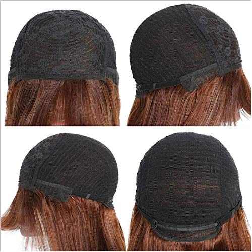Beauty-Forever-Honey-Blond-Ombre-Highlight-Silk-Straight-Wig-With-Bangs-Glueless-None-Lace-Human-Hair-Wigs-for-Women-Brazilian-Virgin-Hair-Full-Machine-Made-Wig-Breathable-Net-Cap-20-Inch