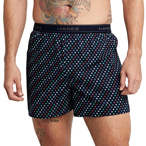 Hanes Men Hanes Men's Tagless Boxers with Exposed Waistband, Assorted