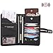 Travel Wallet with RFID Blocking Awesome Passport Wallet Credit Cards Holder Document Organizer Genuine Leather (Black)