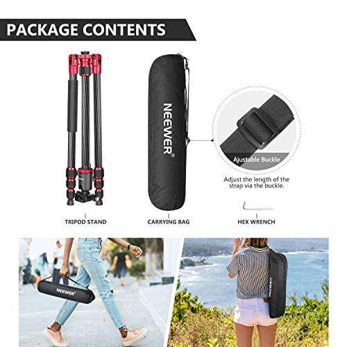 Neewer 66 inches/168 centimeters Carbon Fiber Camera Tripod Monopod
