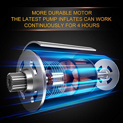FYLINA 150PSI 12V DC Portable Air Compressor Pump, Digital Tire Inflator Pump with Emergency Led Lighting,high-Precision Auto Tire Pump for Car Bicycle, Motorcycle, Basketball and Other Inflatables - Thumbnail 3
