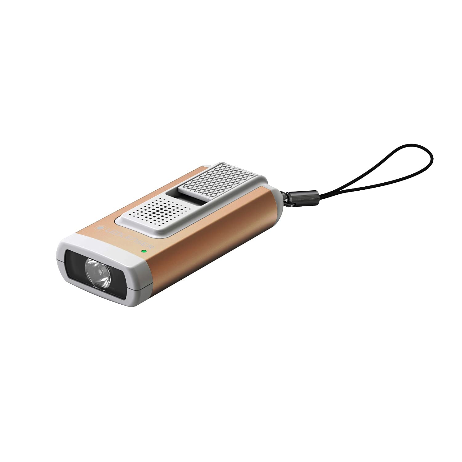 Ledlenser K6R - LED Rechargeable Super Bright Mini Key Ring Torch With Shrill Safety Alarm, 400 Lumens, Small Keychain Light, Mini Keyring Torch, Loud alarm (100dB) Powerful Emergency Light (Rosegold) — image 1