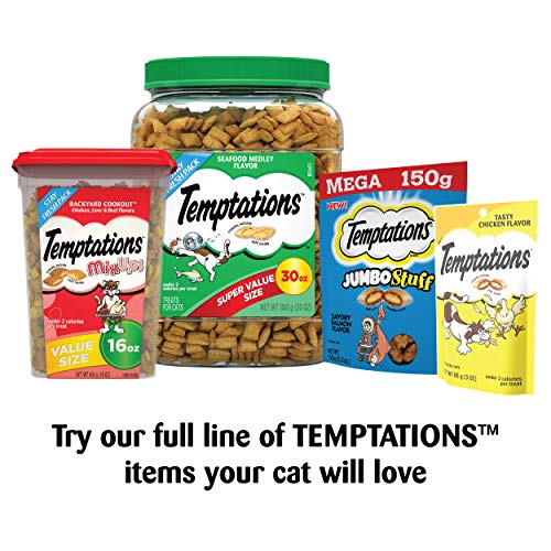 TEMPTATIONS Classic Crunchy and Soft Cat Treats Seafood Medley Flavor