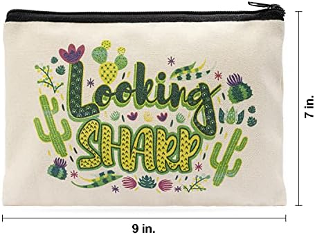 Lavley Looking Sharp Cactus & Succulents Canvas Makeup and Cosmetics Bag Travel Pencil Pouch for Women 4 Lavley Looking Sharp Cactus & Succulents Canvas Makeup and Cosmetics Bag Travel Pencil Pouch for Women