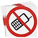 dealzEpic - No Cell Phone/Mobile Phone is Prohibited Sign | Self Adhesive Vinyl Decal Sticker | Pack of 4 Pcs