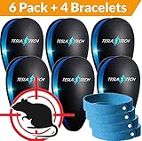 ULTRASONIC PEST REPELLENT 6-PACK & 4 MOSQUITO BRACELETS [2018 NEW MODEL] Electronic Plug In Repeller to Control Rats, Mice, Mosquitos,Insects, Spiders, Fleas, Roaches, Eco-Friendly - Baby & Pet Safe!