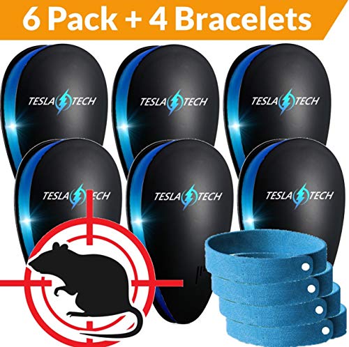 ULTRASONIC PEST REPELLENT 6-PACK & 4 MOSQUITO BRACELETS [2018 NEW MODEL] Electronic Plug In Repeller to Control Rats, Mice, Mosquitos,Insects, Spiders, Fleas, Roaches, Eco-Friendly - Baby & Pet Safe!