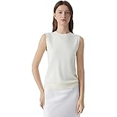 SUUKSESS Women Silk Cashmere Blend Crew Neck Sweater Vests Sleeveless Tank Tops