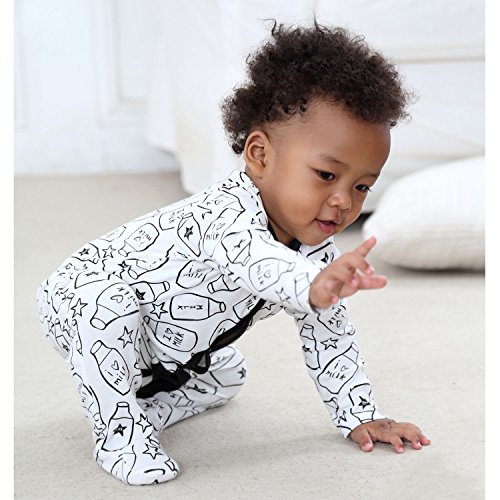 OPAWO Baby Boys' Footed Sleeper Pajamas 3 Pack Long Sleeve Footie Pjs 0