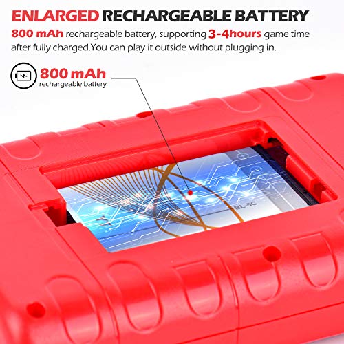 Kiztoys Retro Games Console with 400 Classical FC Games 3 Inch Color Screen Kids Handheld Games Consoles Support TV 2 Players for Teenagers Boys Girls Adults (Red)