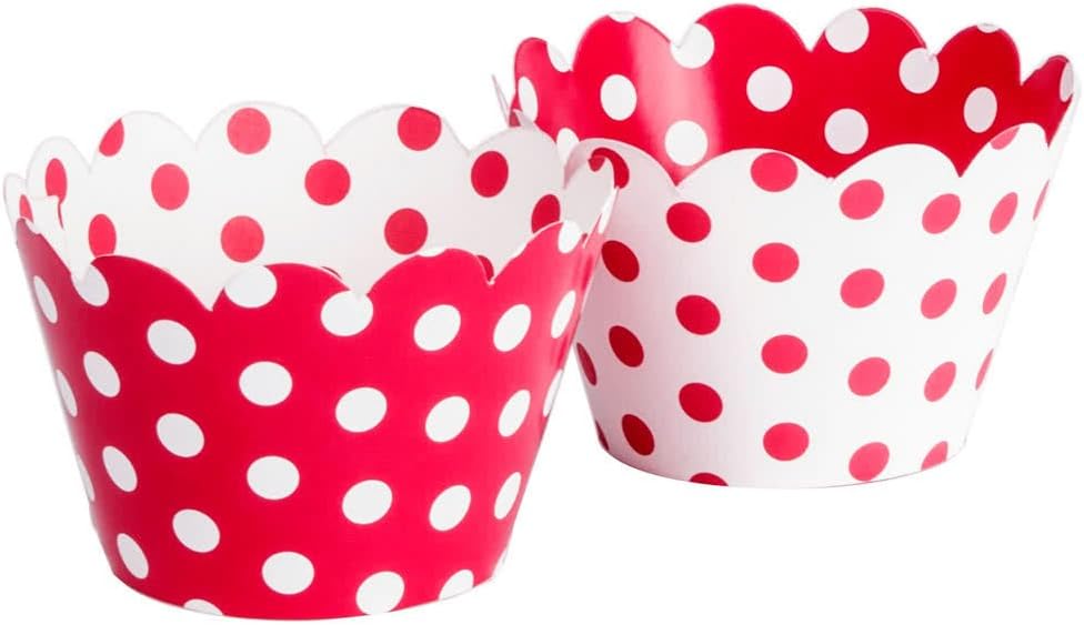 Polka Dot Cupcake Wrappers (Red/White)