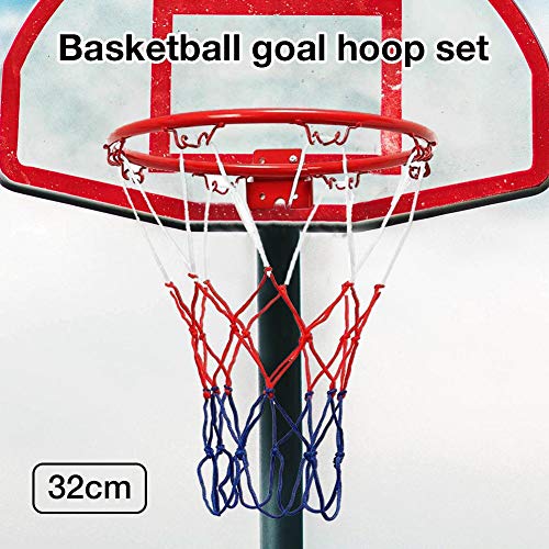 Urnanal Basketball Rim Replacement, Hanging Wall Mounted Basketball Goal Hoop Rim with Net Screw for Outdoors and Indoor, 32 cm/ 12.6 inch - Thumbnail 2