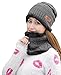 HINDAWI Womens Beanie Winter Hat Scarf Set Warm Snow Slouchy Knit Skull Cap Grey
