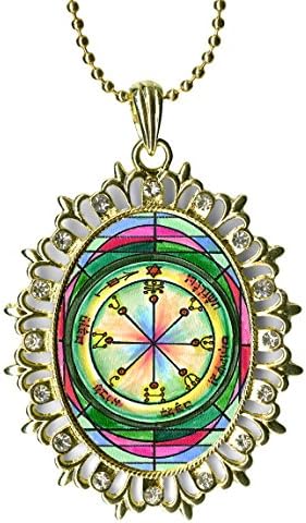 Solomons 6th Mars All-encompassing Protection Light Gold Rhinestone Pendant