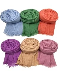 Axe Sickle 6PCS Scarf Wrap Shawl Cotton Hemp Soft Outdoor Beach for All Season Wrap Women Wrap Shawl Sunscreen Stylish Scarf Lightweight Warm Big Head Scarf Mixed Color Series i.