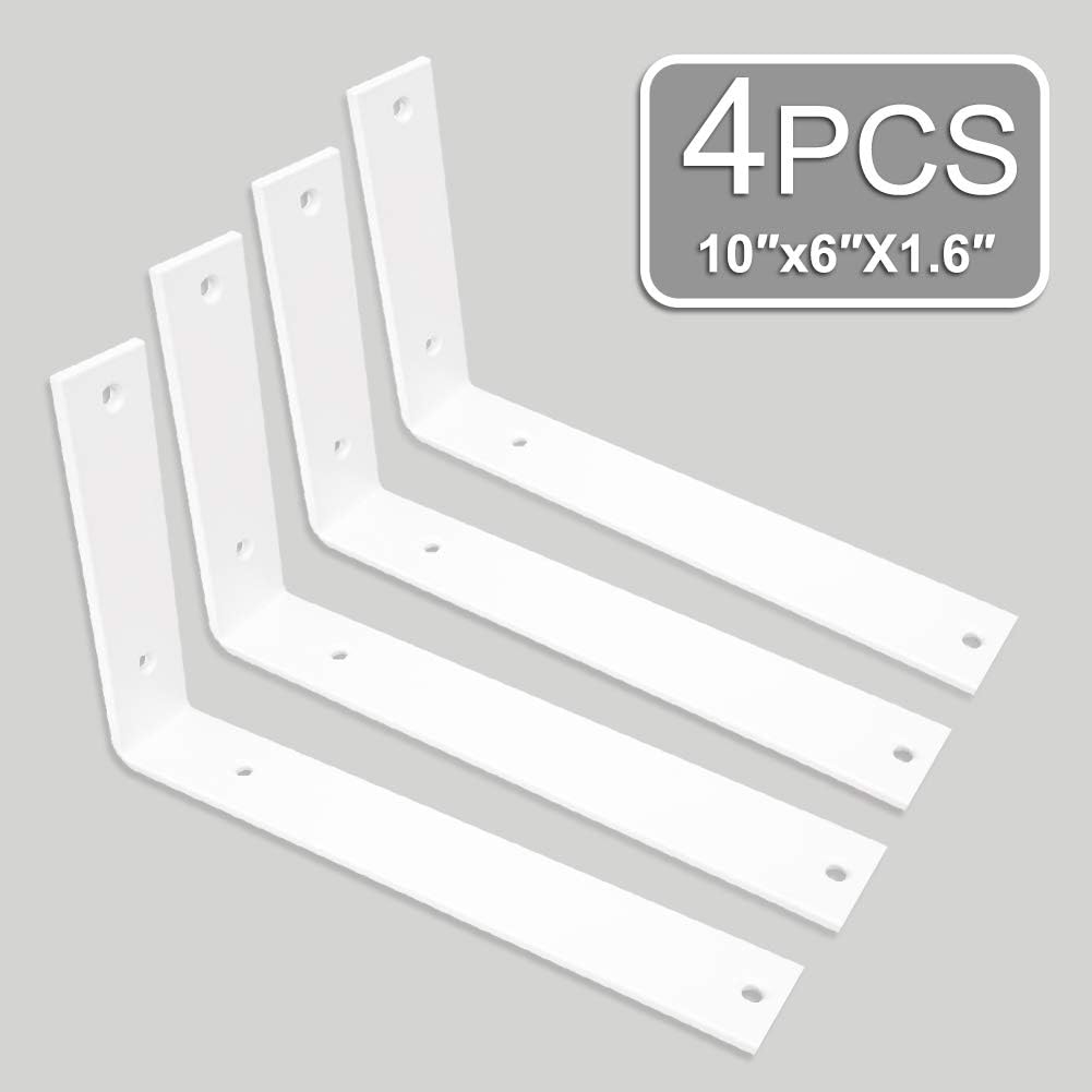 Shelf Bracket 10 Inch Heavy Duty White Brackets for Shelves
