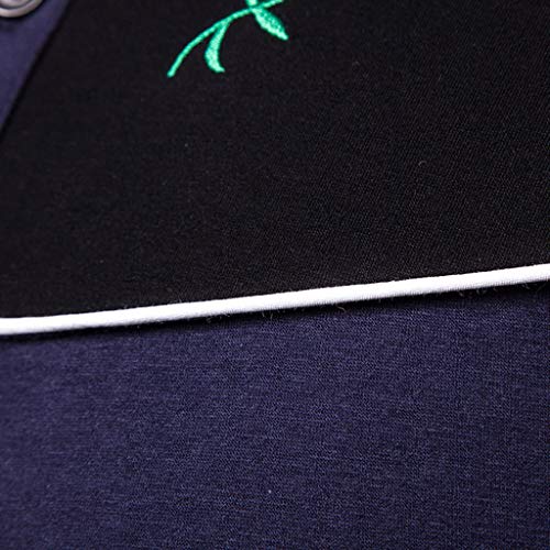 KLGDA Men's Long Sleeve Floral Embroidered Shirts Western Snap Denim Fashion Button Down Shirt Slim Blouse Top