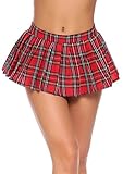 Adorneve Women's Geometrical Printed Vintage Pleated Flared Midi Skirt,plaid,L