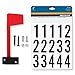 Mailbox Flag Complete Replacement Kit - Includes Flag, Screws and Number Stickers - Universal Design Works for Brick, Metal, Stone, Wood and All Other Surfaces - Super Easy Installation