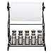 MyGift Decorative Paper Towel Holder Heart Scroll Metal Paper Towel Holder Stand with Slatted Condiment Shelf Rack, Black Gothic Kitchen Decor Accessories