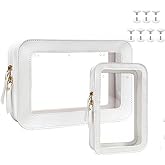 2 Packs Clear Bogg Beach Tote Bag Accessories, Phone Holder for Bogg Bag Clear Pouch Travel Toiletry Makeup Bags for Bogg Bag Insert Pouch Cosmetic Storage Case (White Set)