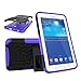 Mama Mouth Shockproof Heavy Duty Combo Hybrid Rugged Dual Layer Grip Cover with Kickstand for Samsung Galaxy Tab 3 Lite/Tab E 7.0 T110 T111 T113 T115 T116(with 4 in 1 Packaged),Purple