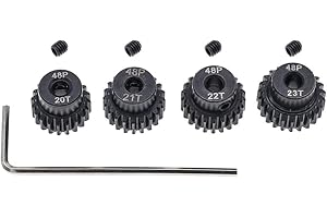 GTHELE 4pcs 48P Pinion Gear 3.175mm Set Hardened 20T 21T 22T 23T 48DP Pitch Gears RC Upgrade Part with Screwdriver