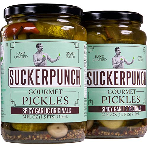 SuckerPunch Gourmet Spicy Garlic Pickle Chips 24 Ounce, 2-Pack - //coolthings.us