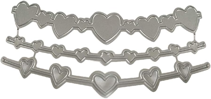 yangerous New Carbon Steel Cartoon Hearts Banner Cutting Die Embossing Stencil Template Mold DIY Paper Art Craft Scrapbook Bookmark Card Decor