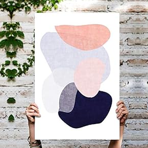 Canvas Wall Art Abstract Mountain Painting Artwork for Home Prints Framed - 12x18 inches